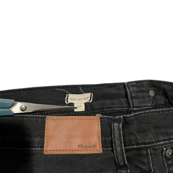 Madewell Wide-Leg Crop Black Women's Size 28 Button-Front - Picture 10 of 14